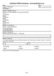 GetAhead FREE Worksheet - www.getahead.co.za