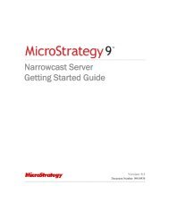 MicroStrategy Narrowcast Server Getting Started Guide