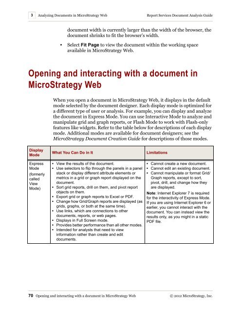 Report Services Document Analysis Guide - MicroStrategy