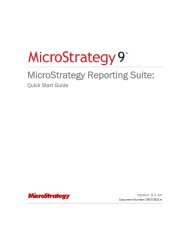MicroStrategy Reporting Suite: Quick Start Guide