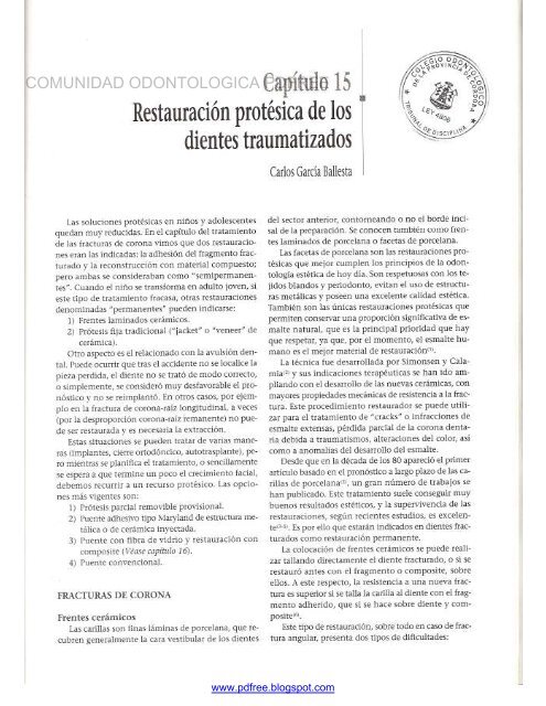 Traumatologia Oral en Odontopediatria: Diagnostico y tratamiento integral