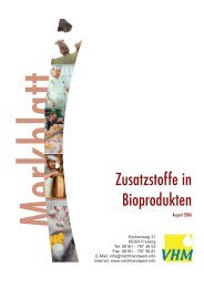 Zusatzstoffe in Bioprodukten - Verband für handwerkliche ...