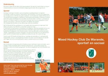 Mixed Hockey Club De Warande, sportief en sociaal - MHC De ...