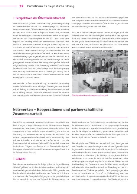 Jahresbericht 2011 - Arbeitskreis deutscher Bildungsstätten