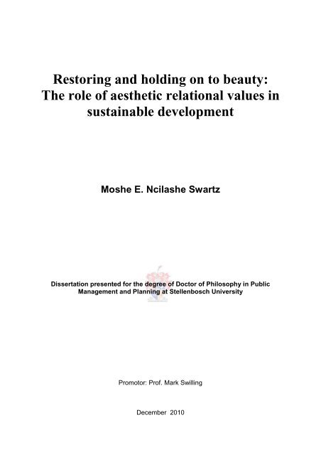 Restoring And Holding On To Beauty: Aesthetics In ... - ciret