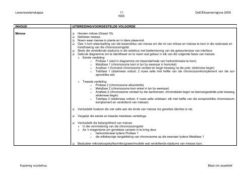 LEWENSWETENSKAPPE GRAAD 12 2009