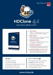 HDClone 4.1 Data Sheet - Miray Software