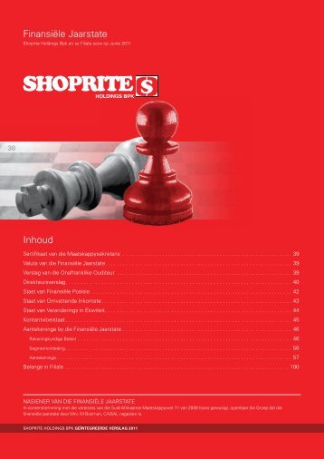 Inhoud Finansiële Jaarstate - Shoprite Holdings Ltd