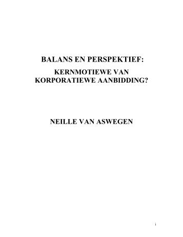 BALANS EN PERSPEKTIEF: