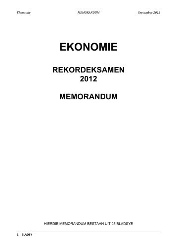 Ekonomie Graad 12 Rekord 2012 Me... - sacai