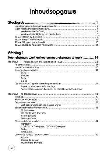 Inhoudsopgawe - Study Opportunities