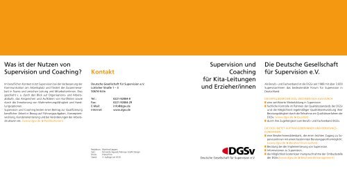 Deutsche Gesellschaft für Supervision e.V. (Flyer) - MitInitiative eV