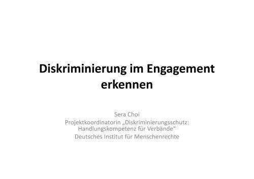 Diskriminierung im Engagement erkennen