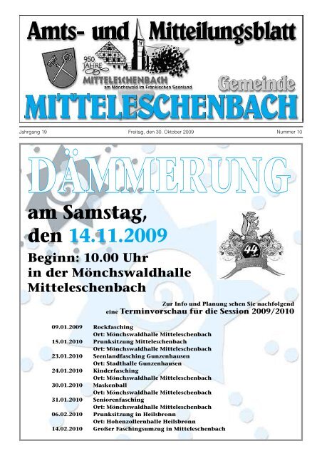 Amtsblatt Nr. 10 / Ausgabe 30.10.09 - Mitteleschenbach