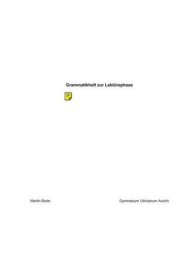 Grammatiknachschlagewerk für die Lektürephase