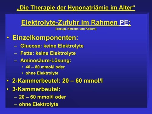 Die Therapie der Hyponatriämie im Alter