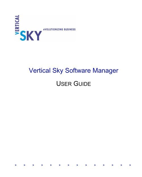 The Vertical Sky Software Manager User Guide - MKS