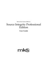 The Source Integrity Professional Edition User Guide - MKS