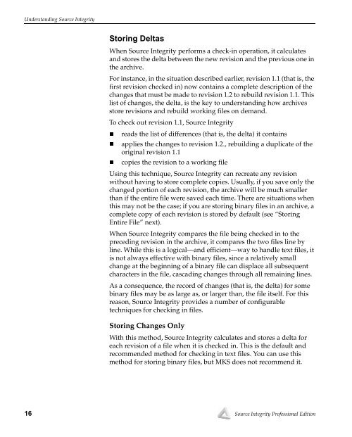 The Source Integrity Professional Edition User Guide - MKS