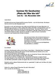 Seminar für Geschwister - MLL Miteinander Leben Lernen e.V.