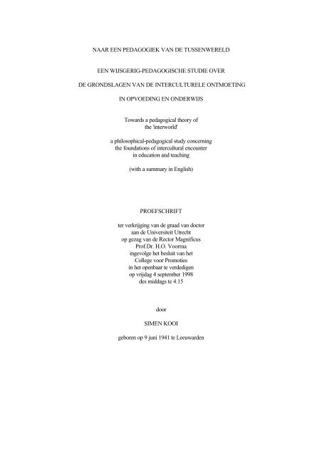 Volledig proefschrift (997 kB) - Les 4 vents - Siep Kooi