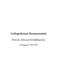 Collegedictaat Hermeneutiek - Stichting Edward Schillebeeckx