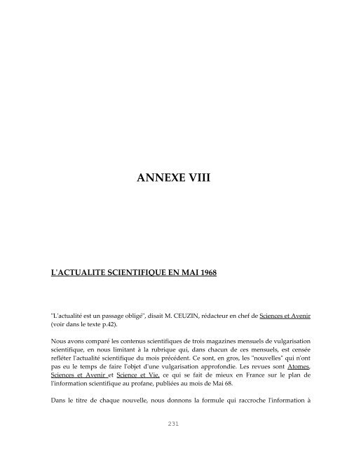 VULGARISATION SCIENTIFIQUE - Colloque Sciences médias et ...