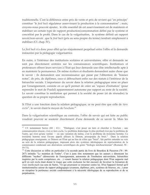 VULGARISATION SCIENTIFIQUE - Colloque Sciences médias et ...