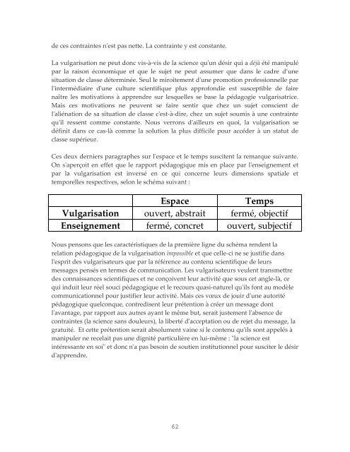 VULGARISATION SCIENTIFIQUE - Colloque Sciences médias et ...