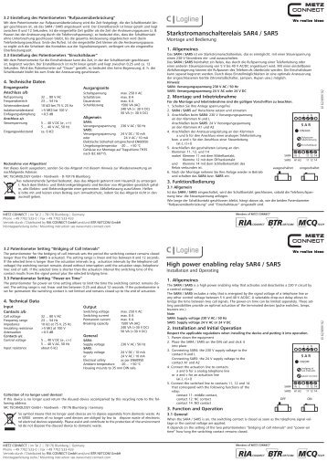 Anleitung 899192.indd - METZ CONNECT