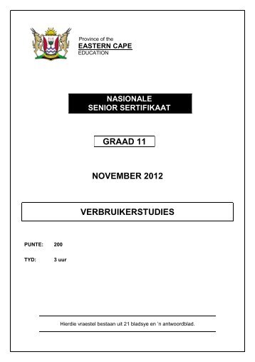 GRAAD 11 NOVEMBER 2012 VERBRUIKERSTUDIES