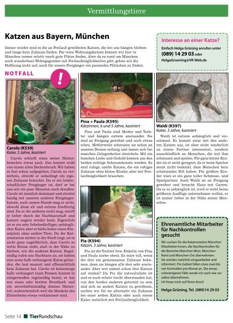 Tierrundschau Ausgabe 75 Jahr 2011 - Mobile Tierrettung eV