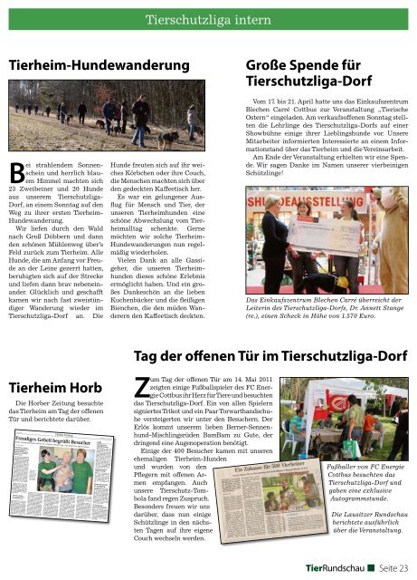 Tierrundschau Ausgabe 75 Jahr 2011 - Mobile Tierrettung eV