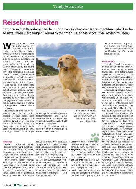 Tierrundschau Ausgabe 75 Jahr 2011 - Mobile Tierrettung eV