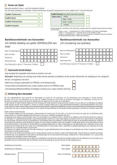 TopMed Mediese Skema Aansoek om Lidmaatskap 2012