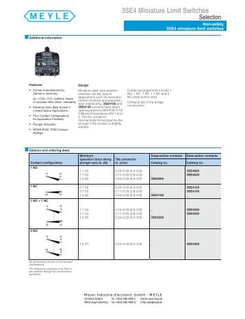 3SE4 Miniature Limit Switches