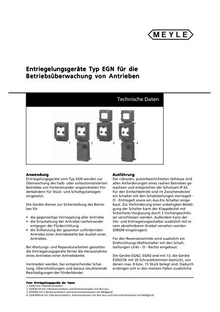 Entriegelungsgeräte / EGN / EGP - MEYER Industrie-Electronic GmbH