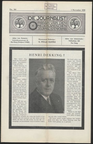 HENRI DEKKING, f