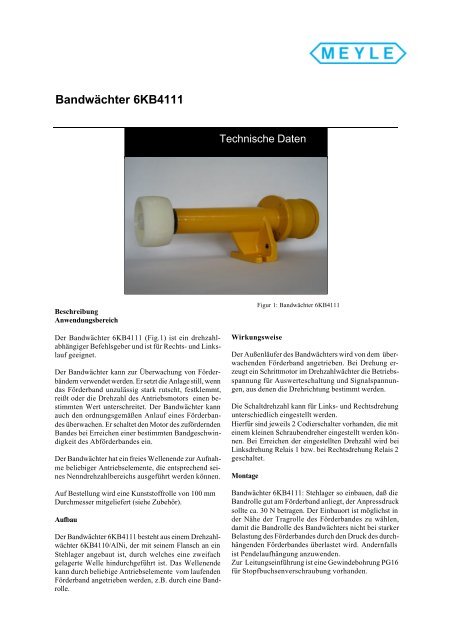 Bandwächter 6KB4111 - MEYER Industrie-Electronic GmbH