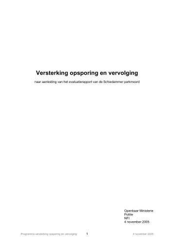 Rapport versterking opsporing en vervolging - Forensische ...