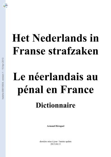 Le néerlandais au pénal en France