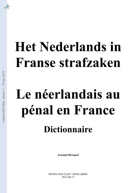 le neerlandais au penal en france