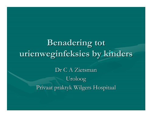 Benadering tot urienweginfeksies by kinders
