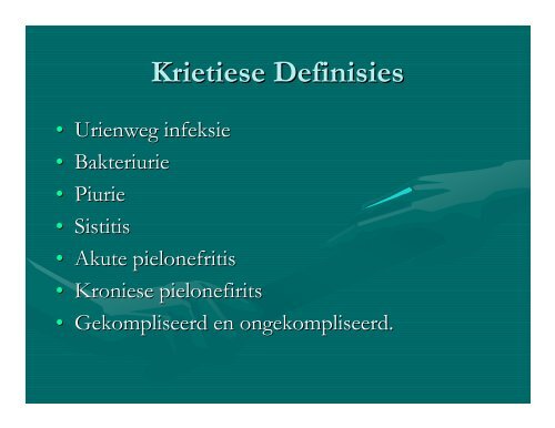 Benadering tot urienweginfeksies by kinders