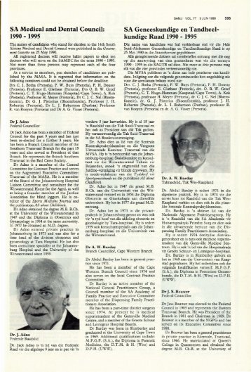 SA Medical and Dental Council: 1990 - SAMJ Archive Browser