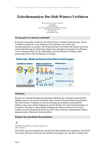 Zeitreihenanalyse Das Holt-Winters-Verfahren - Neue Statistik