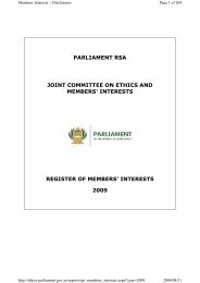 register of members' interests 2009