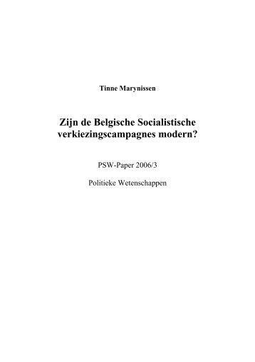 PSWpaper 2006-03 tine marynissen.pdf - Universiteit Antwerpen