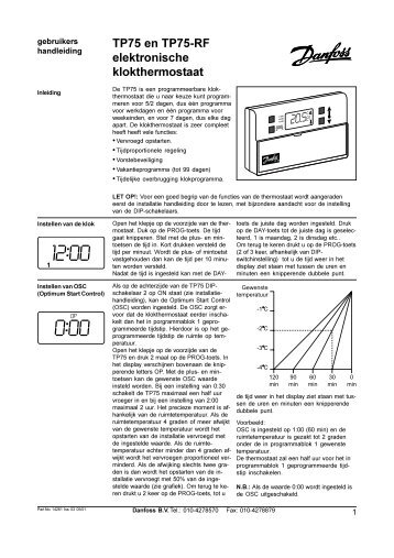 TP75 en TP75-RF elektronische klokthermostaat