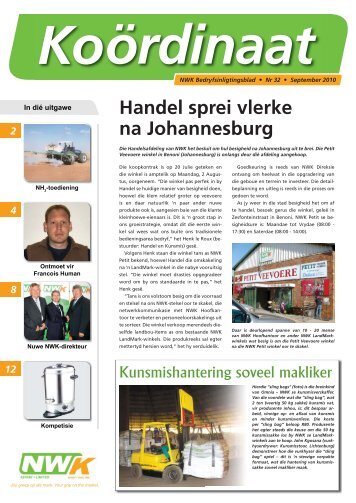 Handel sprei vlerke na Johannesburg - NWK